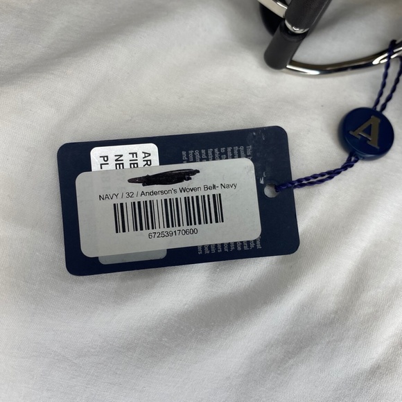 NWT - Anderson's Woven Belt - Navy - Size 32 - Picture 6 of 8